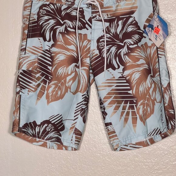 NWT ONeill Mens Floral Print Boardshorts Size 3 Swimwear Cargo Pocket - Picture 8 of 15